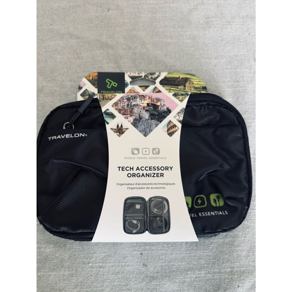 Travelon Tech Accessory Organizer Black Travel Pouch Case